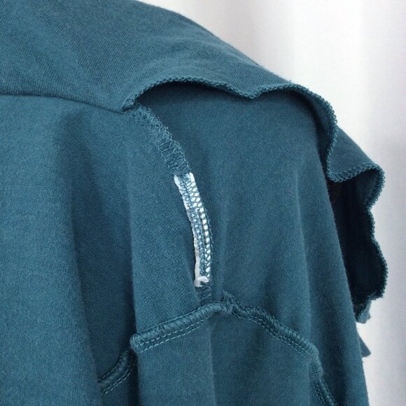 Columbia Wrap Cardigan Womens Size XS Teal Jersey Knit One Button Asymmetrical - Picture 8 of 9